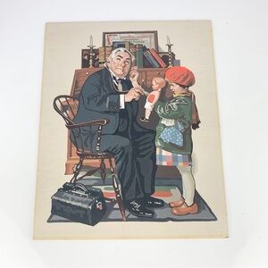 Vintage Norman Rockwell Paint By Number Doctor And The Doll Kitschy Gallery Wall